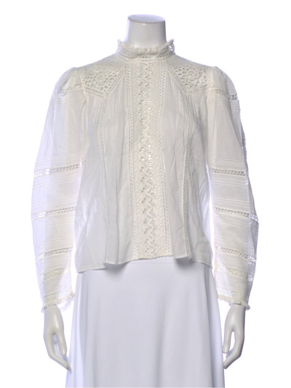 Doen Cream Victorian Lace Panel Blouse
